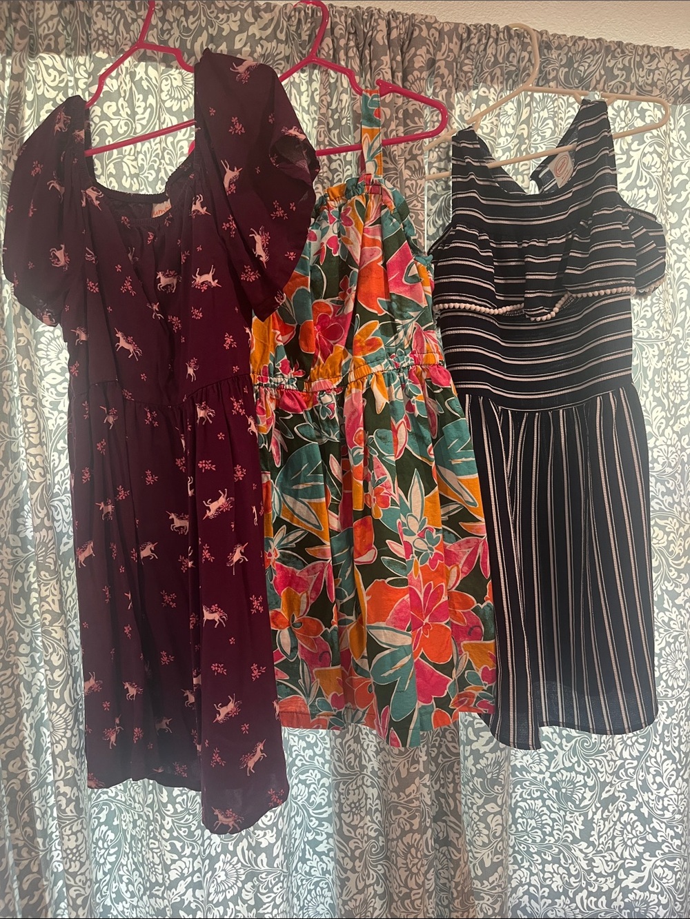 Tropical Halter Mini Dress in Green, Orange, Pink